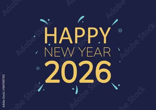 2026 New Year Celebration Flat Design.