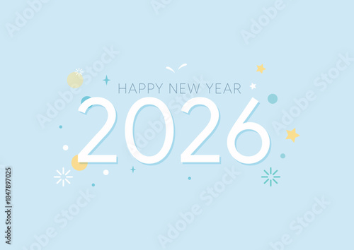 2026 New Year Celebration Flat Design.