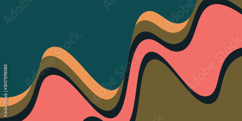 Multi layers soft colorful texture 3D papercut layers in gradient vector banner. Abstract paper cut art background design for website template. Topography map concept or smooth origami paper cut