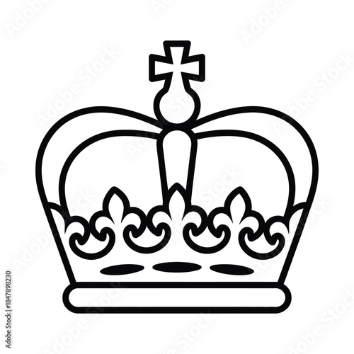Royal crown symbol with cross