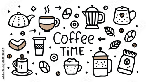 Coffee-themed SVG cut files designed for crafting, suitable for various creative projects and personalized items..eps