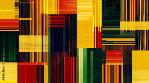 Abstract colorful kente cloth pattern in bold vertical stripes  