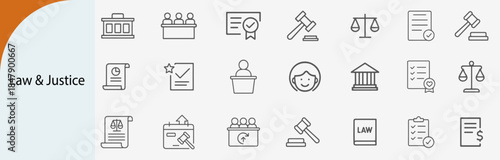 adoption process icons set, minimal line style vector design