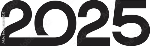 2025 typography number text large bold black font on white background