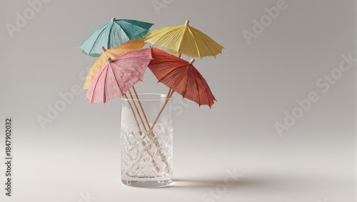 Wallpaper Mural Colorful Cocktail Umbrellas in Glass - A Festive Still Life. Torontodigital.ca