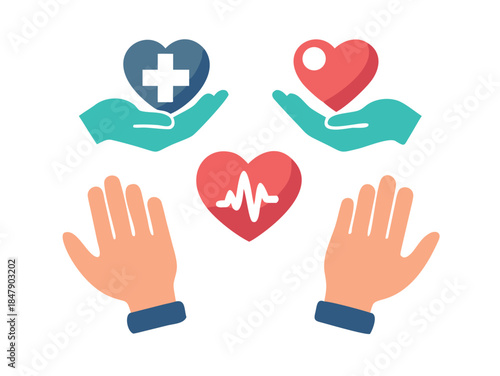 Medical Care Hand Icons   Caring Hands  Helping Ha