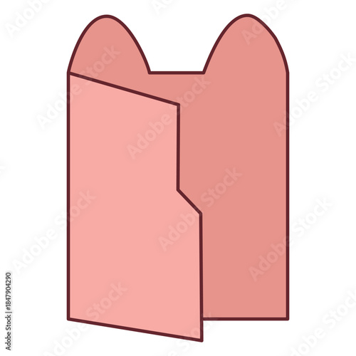 Pink cat ear outline folder icon open file document graphic symbol
