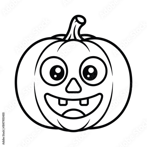 Cartoon jack o lantern with funny face