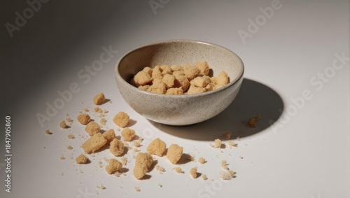 Bowl of Chickpea Snacks on a White Surface.