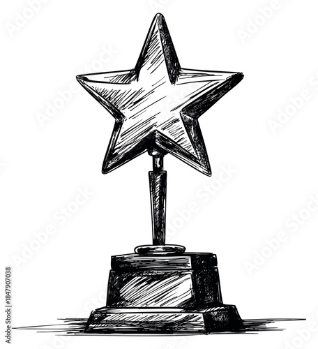 Hand drawn star trophy illustration