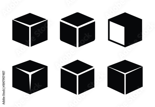 set of food sugar cube silhouette icon vector illustration isolated on white background