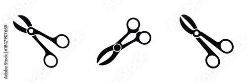 Medical Scissors Vector Icons Set – Surgical Cutting Tool Silhouette Illustrations for Healthcare, Hospital, First Aid, Surgery, and Emergency Treatment Design