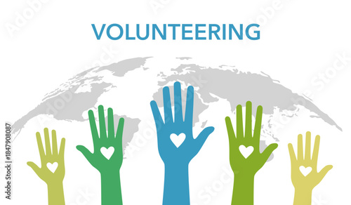 Hands With Heart Vector Illustration For Community Volunteers Volunteering Love Giving Charity Connection Together