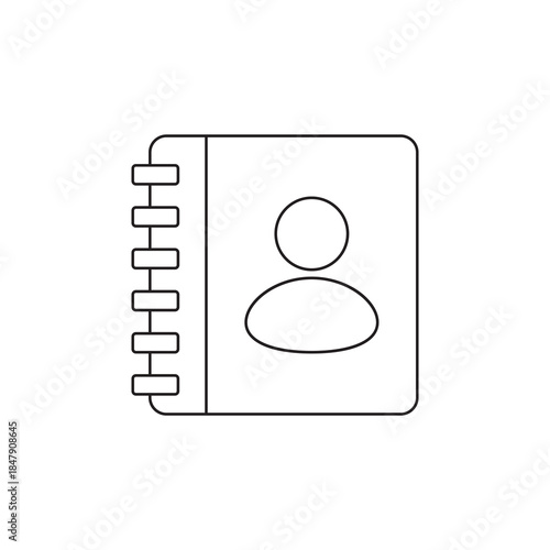 Contacts address book and member directory notebook icon