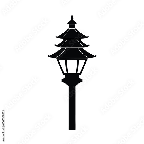 Pagoda Street Light Urban Icon