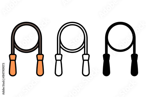 Triple jump rope designs in brown, white, and black color variations
