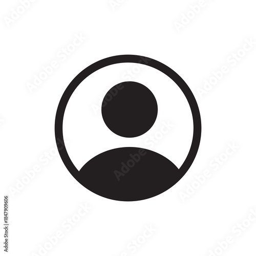 Solid circular avatar and member profile photo icon
