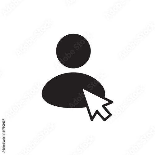 Solid user selection and mouse arrow cursor icon