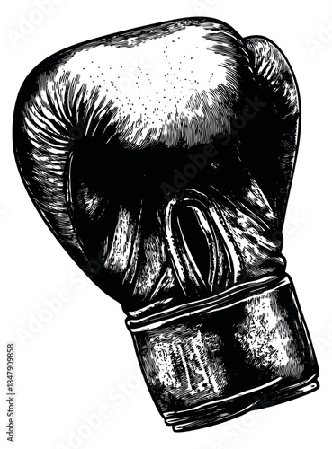 Vintage boxing glove illustration hand drawn sketch