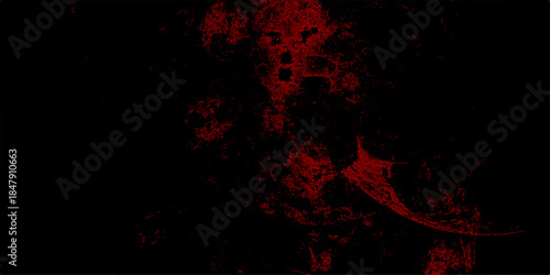 Vintage grunge pattern for design and decoration space for text. Distressed red grunge texture on a dark background, vector. Blood spill on black background.