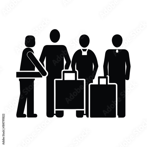 airport check in counter queue icon