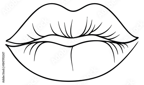 Simple lip line art