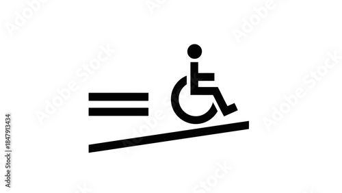 Accessibility ramp for wheelchair users promoting equality symbol