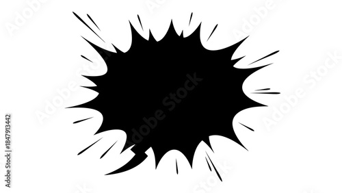 Comic explosion burst effect with dynamic jagged lines on white