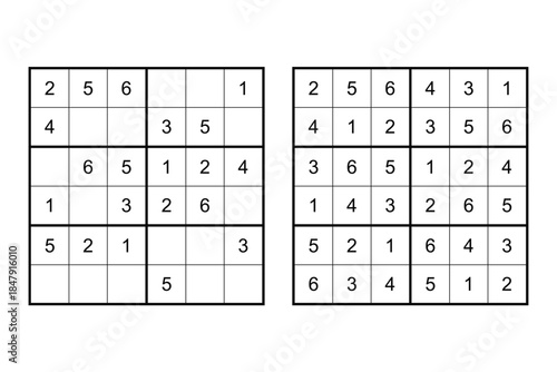 Classic Logic-Based Sudoku Puzzle with Number Grid for Mind Exercise