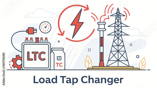 Load Tap Changer Icon Vector Flat Design Minimal