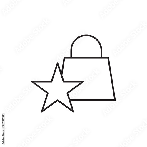Star rating favorite shopping bag best quality icon