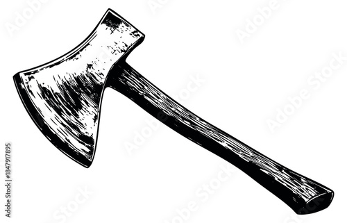 Vintage axe hand drawn sketch