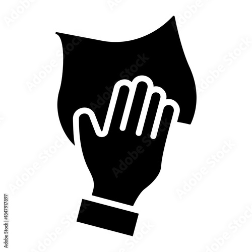 hand wiping cloth Solid icon