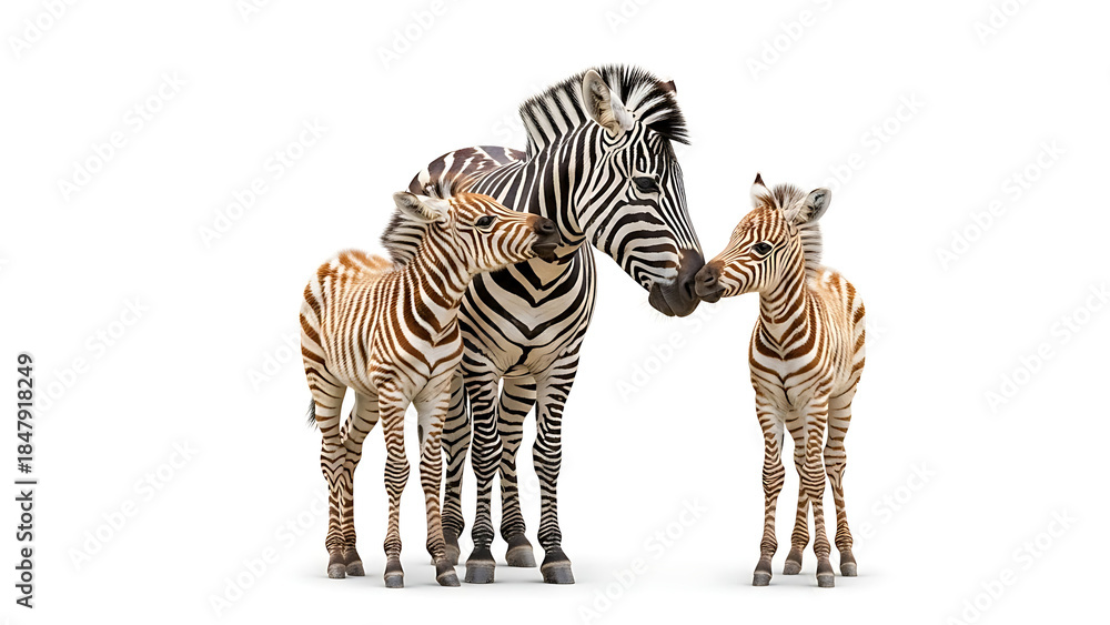 Naklejka premium zebra isolated on white background