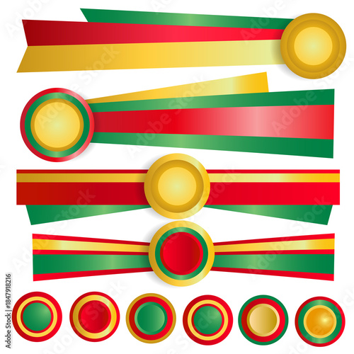 A collection of ribbons for Christmas and New Year