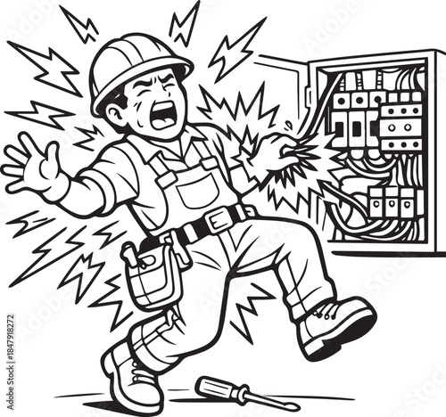 A worker in a Man uniform performs maintenance