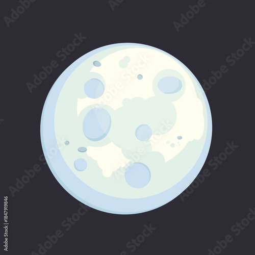 Minimal illustration of a full moon against a dark night sky. Calm celestial artwork with a dreamy atmosphere.
