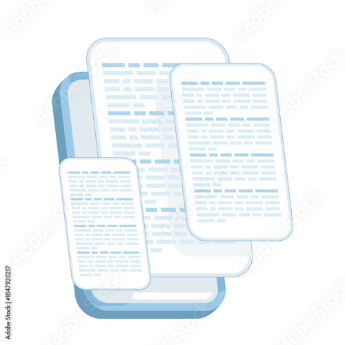 Information overload concept with smartphone full of messages. Illustration for multitasking stress, burnout, missed deadlines, and digital communication overwhelm.