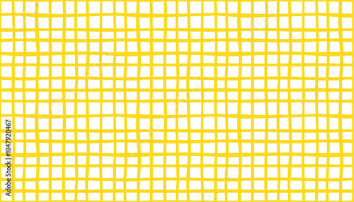 Yellow Vichy check seamless pattern with a hand‑drawn textured grid. Vector checkered design for fabric, textiles, apparel, scrapbooking, wrapping paper, wallpaper and fashion packaging