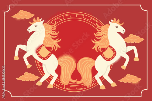 year of the horse 2026 chinese, decoration, design, zodiac, china, asia,