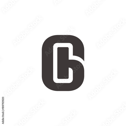letter gi uppercase simple geometric logo vector