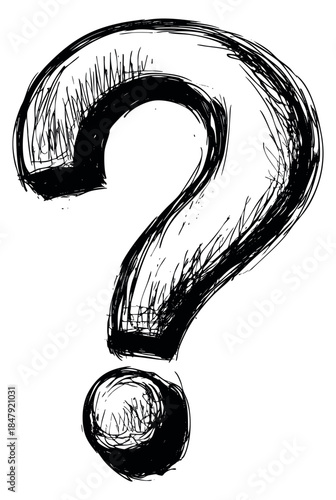 Hand drawn question mark sketch