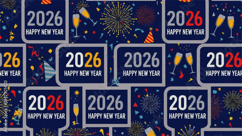 Celebrating Happy New Year 2026 with Confetti and Sparklers in a Joyful Atmosphere