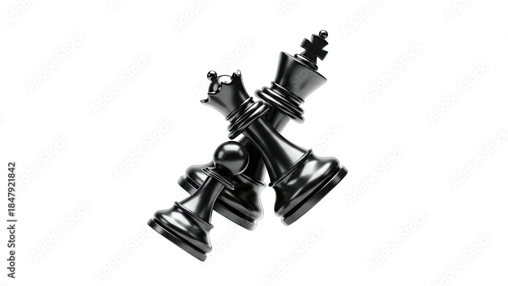 Fototapeta premium Chess Pieces Intertwined - Strategy and Competition Concept