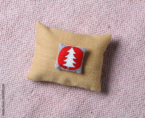 Holiday cushion with christmas tree