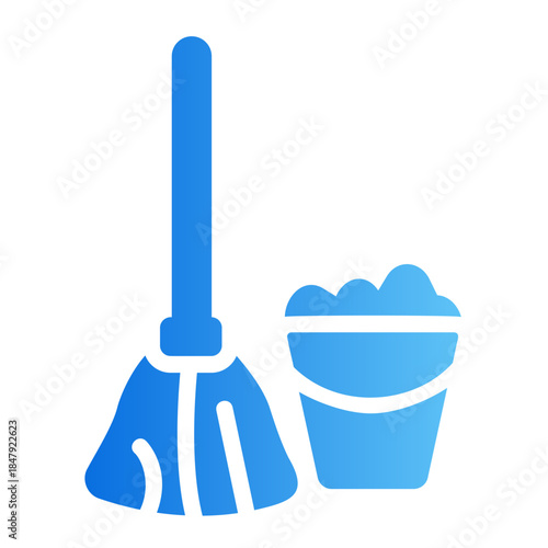 floor mop Line Gradient Icon