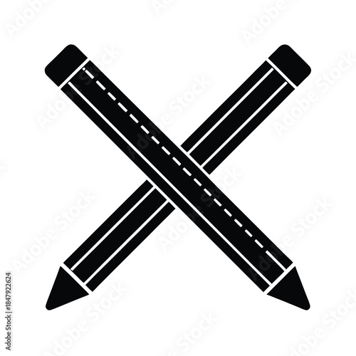 Pencil And Ruler Crossed Icon