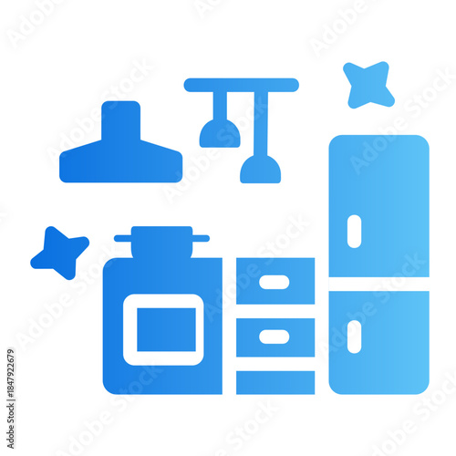 tidy kitchen Line Gradient Icon