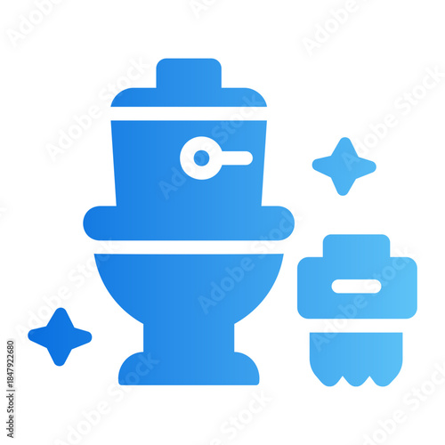 sparkling bathroom Line Gradient Icon