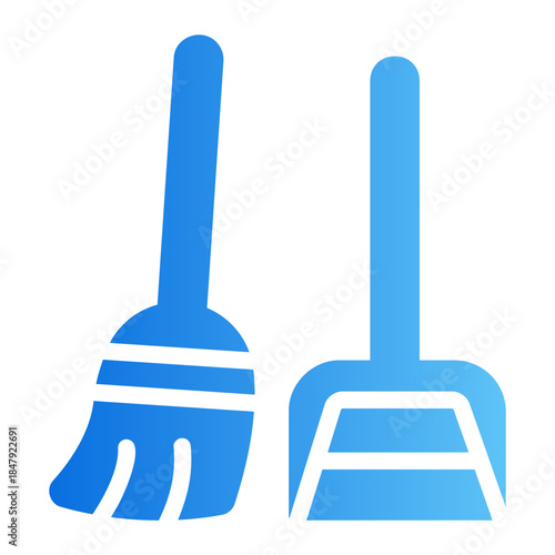 vroom and dustpan Line Gradient Icon